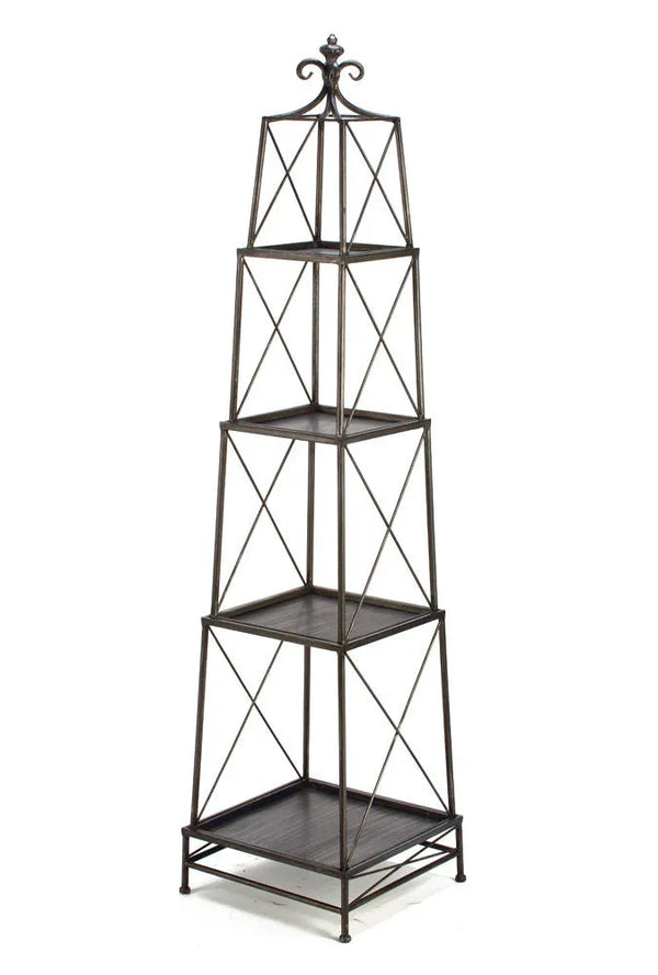 Stackable 4 Tier Metal Obelisk in Gunmetal or White - Gifts for You 'n Me