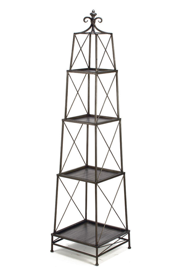 Stackable 4 Tier Metal Obelisk in Gunmetal or White - Gifts for You 'n Me