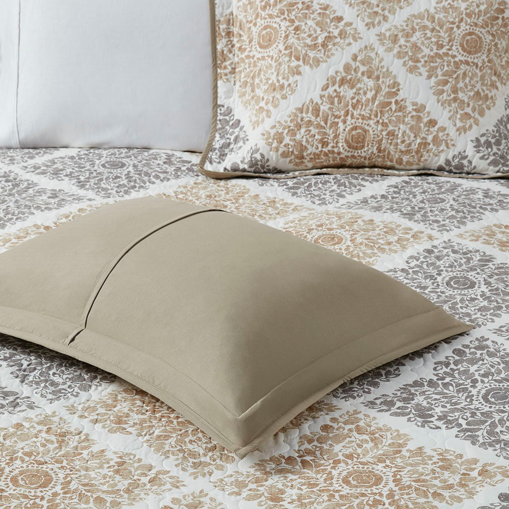 Claire 6 Piece Reversible Coverlet Set - Neutral