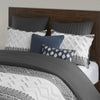 Mila 3 Piece Cotton Gray Comforter Set with Chenille Tufting by INK+IVY