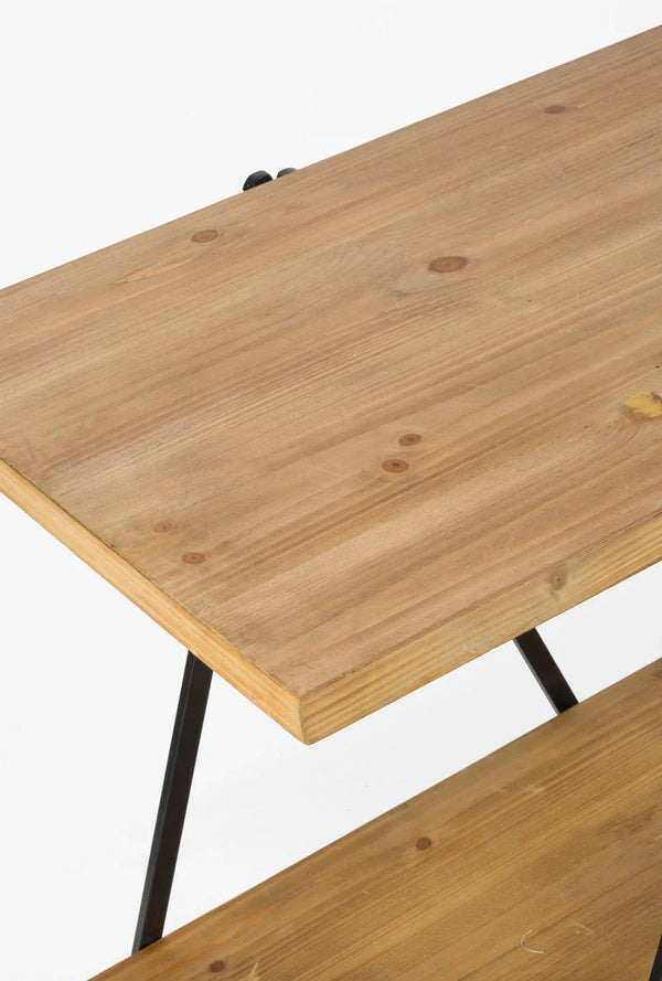 2-Tier Wooden Plank Table - Gifts for You 'n Me