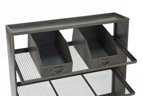 Industrial Black Iron 12-Bin Shelf - Gifts for You 'n Me