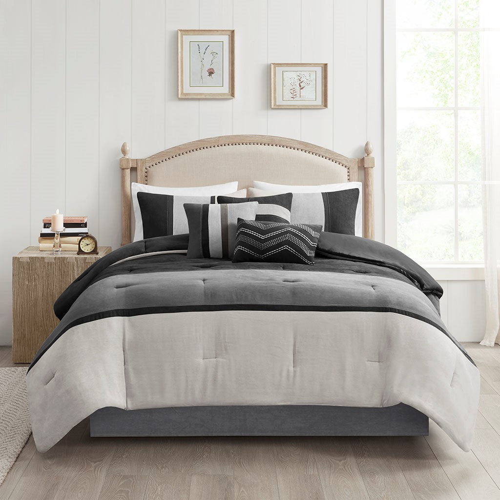 Palisades 7 Piece Faux Suede Comforter Set by Madison Park