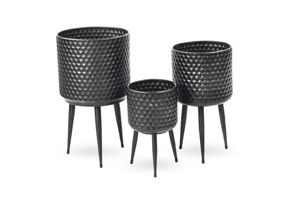 Textured Metal Bins - Set of 3
