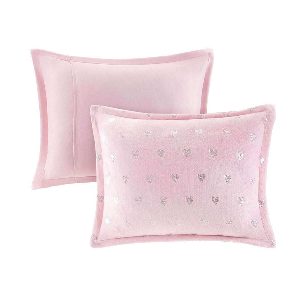 Rosalie Metallic Printed Plush Comforter Set by Mi Zone