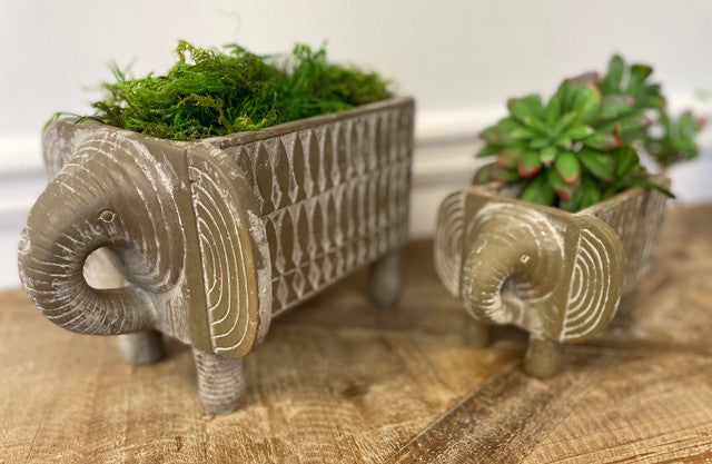 RESIN ELEPHANT PLANTER