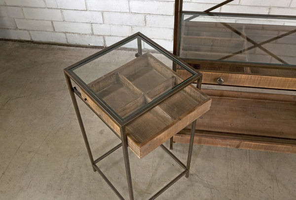 Set of 2 Side Tables with Glass Top Storage Drawer - Gifts for You 'n Me