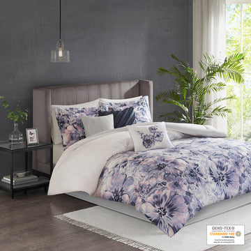 Enza 7 Piece Cotton Printed Comforter Set  by Madison Park