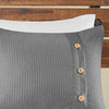 Finley 3 Piece Cotton Waffle Weave Comforter Set - Grey