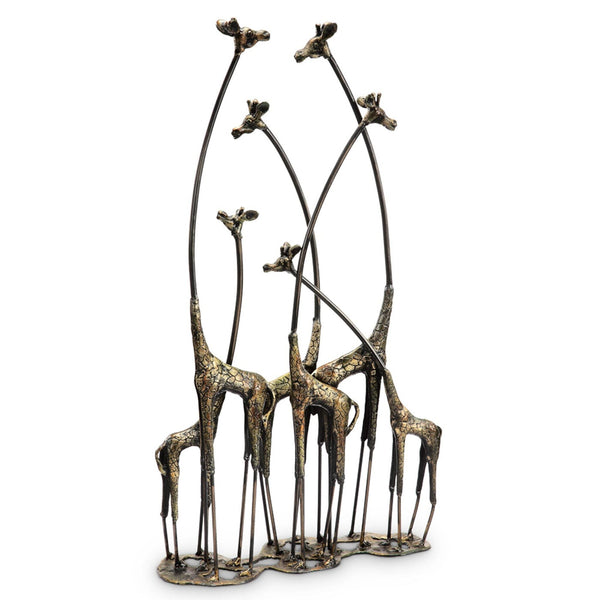 Towering Giraffe Herd Sculpture