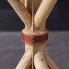 Wood Side Table with Leather Strap