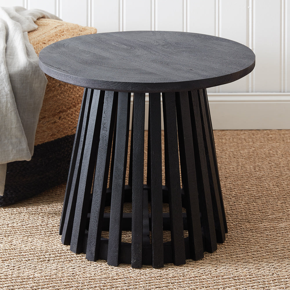 Black Round Side Table