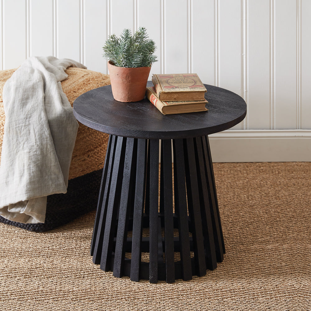 Black Round Side Table