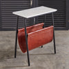 Marble Top Leather Sling Side Table