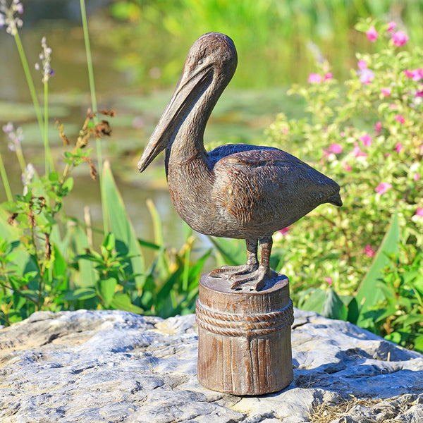 Feathered Fisherman Garden Sculpture - Pelican SPI Home