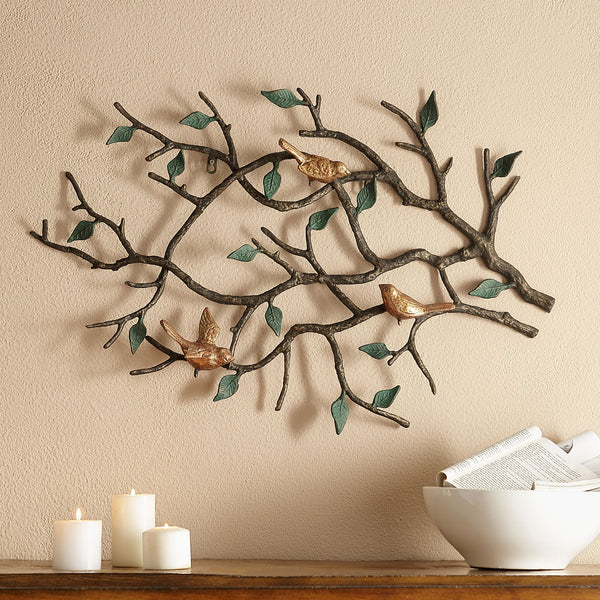Golden Bird Trio Wall Hanging