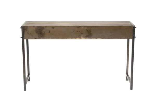 Industrial Bronze Metal Console Table