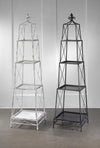 Stackable 4 Tier Metal Obelisk in Gunmetal or White