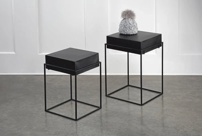 Metal Convertible Side Tables/Bins Set