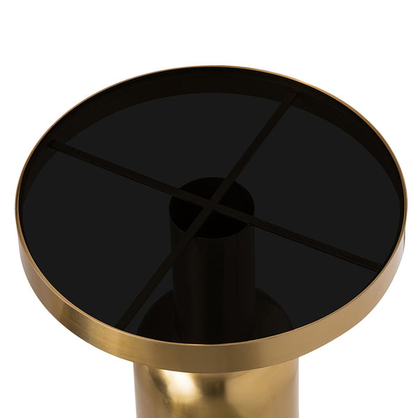 Golden Finish Pillar End Table