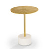 Golden Finish End Table with Marble Base