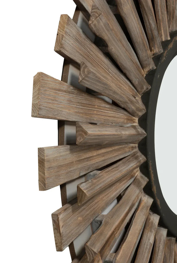 Wooden Starburst Wall Mirror - Natural - Gifts for You 'n Me