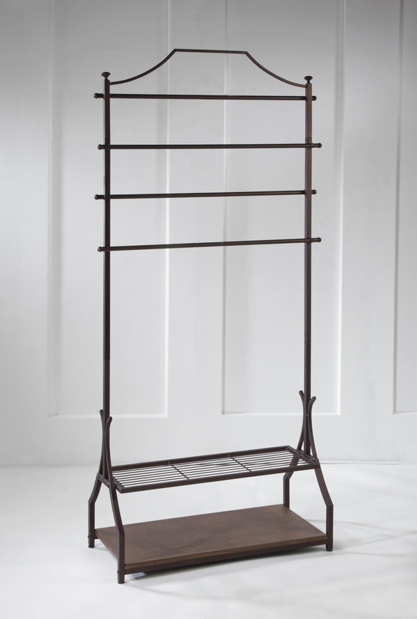 Garment Rack with Wood Veneer Base