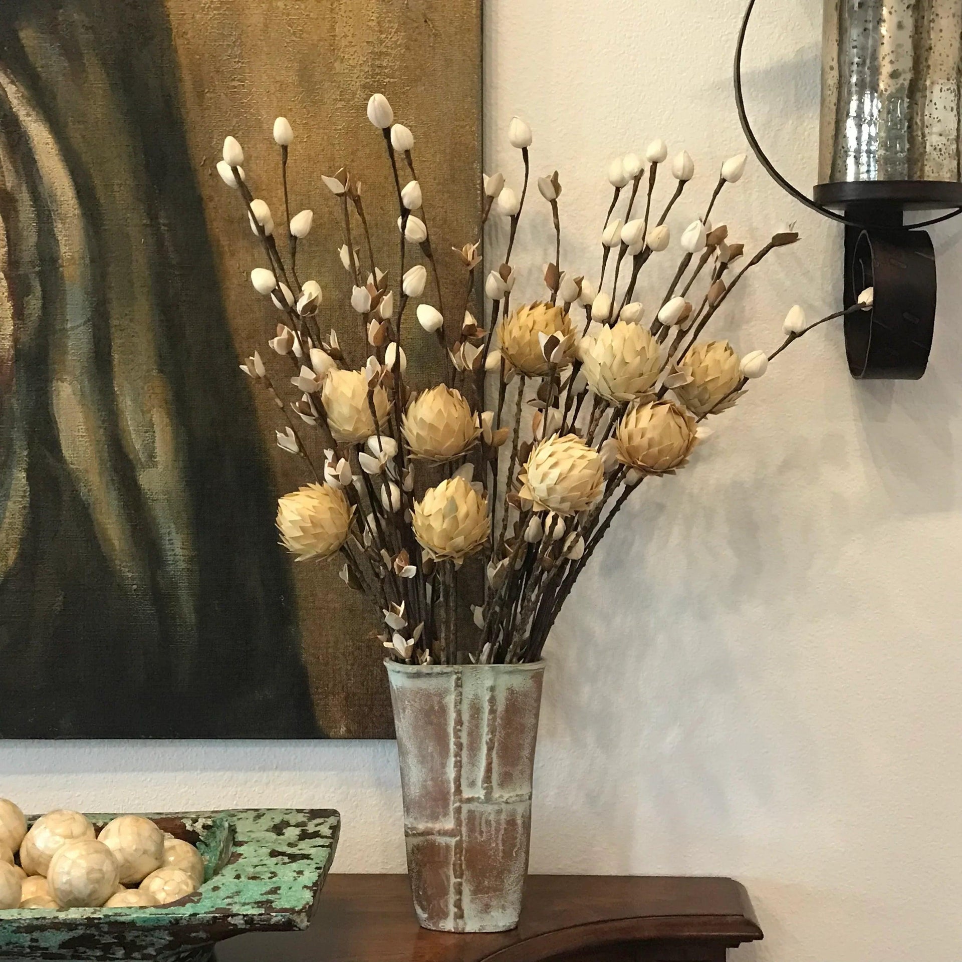 9 Pc. Palm Artichoke on Natural Stem Drop-in Bouquet - Gifts for You 'n Me