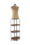 Antiqued Female Mannequin w/ 3 Shelves
