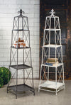 Stackable 4 Tier Metal Obelisk in Gunmetal or White