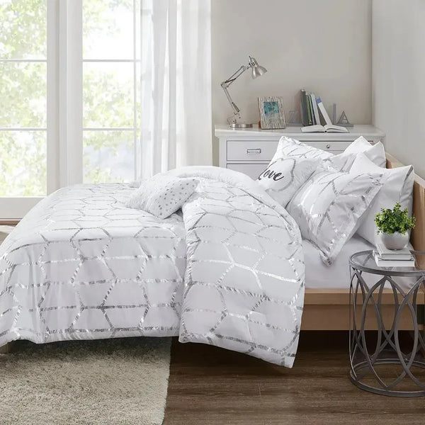 Raina Metallic Printed Comforter Set by Intelligent Design - Gifts for You 'n Me