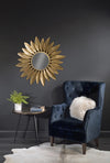 Starburst Gold Wall Mirror - Feather Design