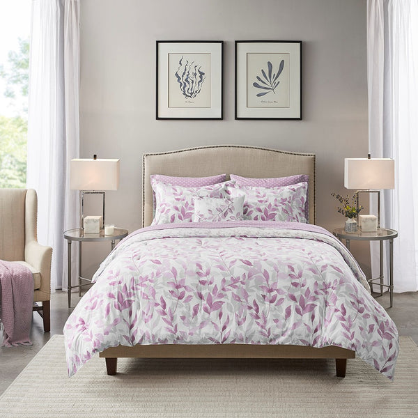 Sofia Reversible Comforter Set with Bed Sheets in Purple - Gifts for You 'n Me