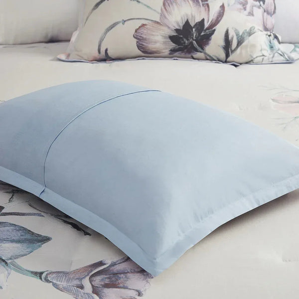 Cassandra 8 Piece Cotton Printed Comforter Set - Blue - Gifts for You 'n Me