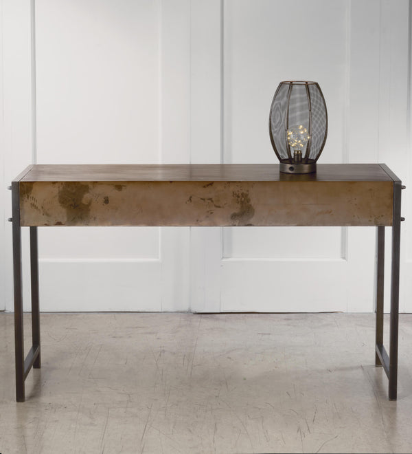 Industrial Bronze Metal Console Table