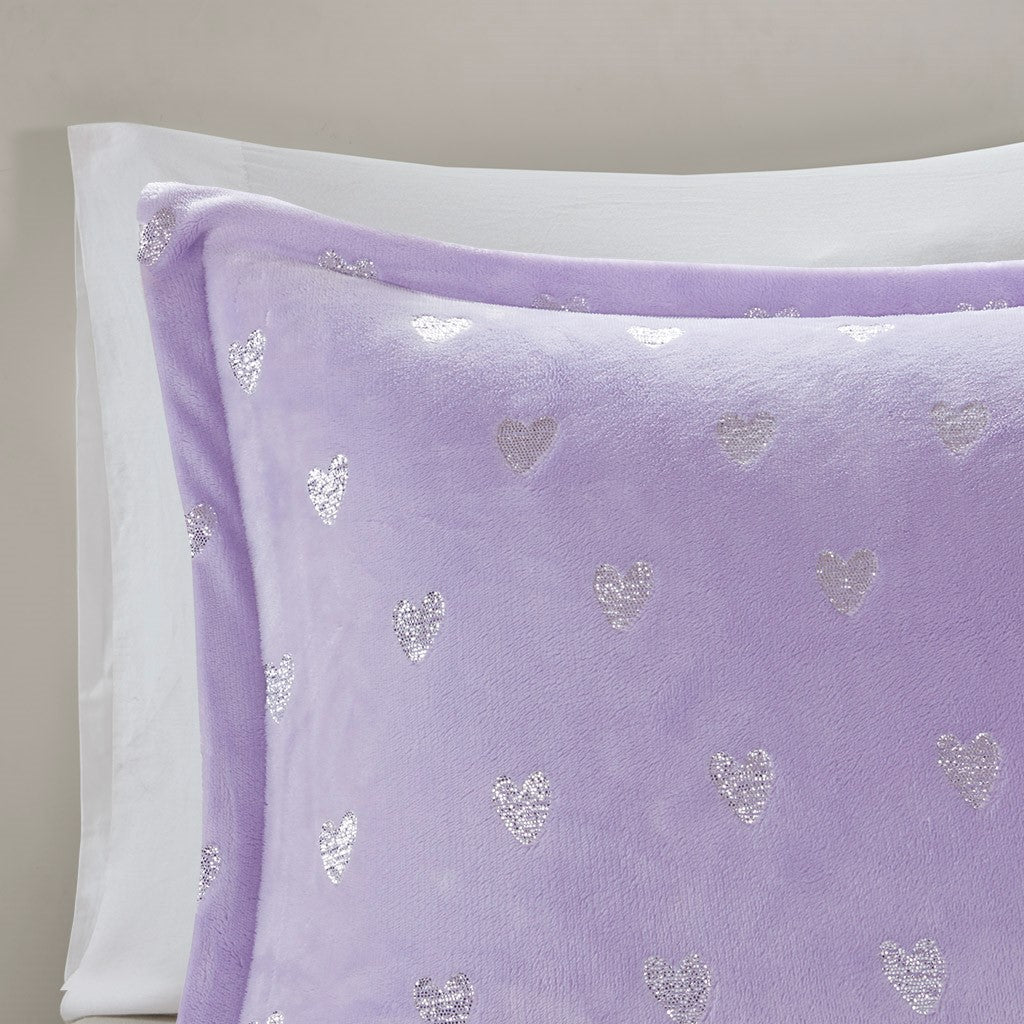 Rosalie Metallic Printed Plush Comforter Set by Mi Zone