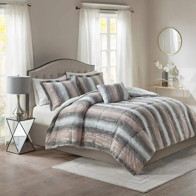 Zuri Faux Fur Comforter Set by Madison Park