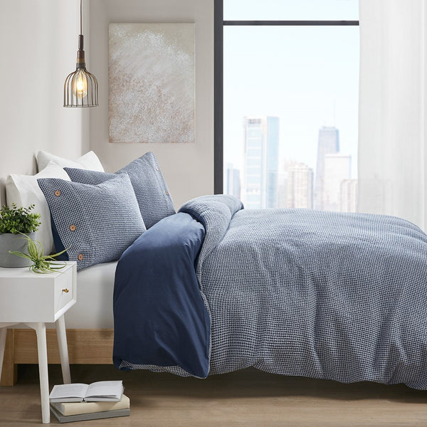 Mara 4 PC Cotton and Rayon from Bamboo Blend Waffle Weave Comforter Cover Set w/removable insert - Gifts for You 'n Me