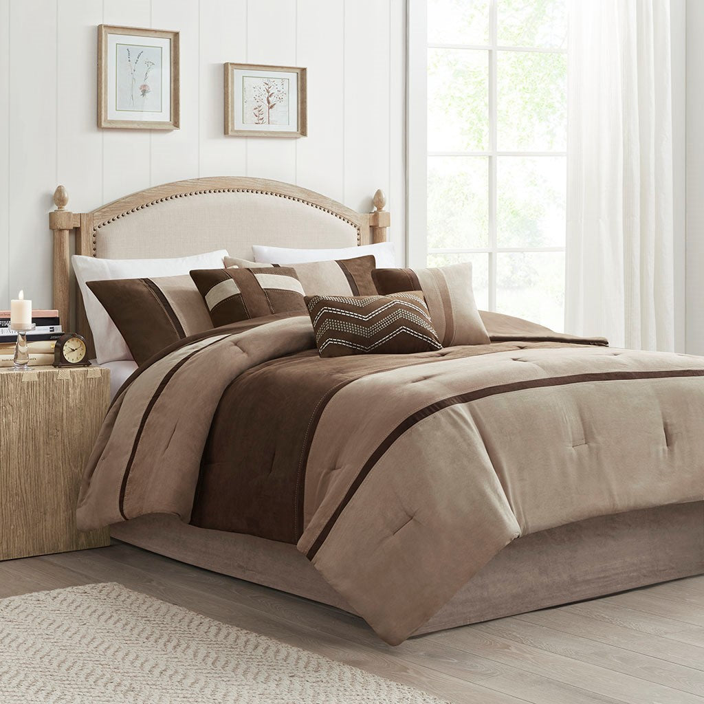 Palisades 7 Piece Faux Suede Comforter Set by Madison Park
