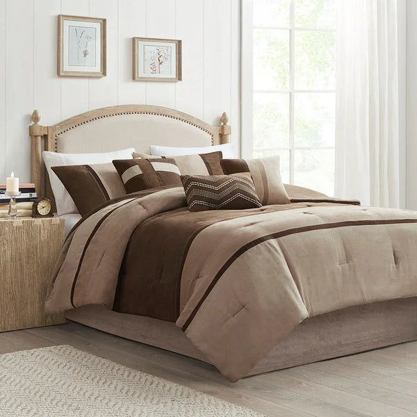 Palisades 7 Piece Faux Suede Comforter Set by Madison Park - Gifts for You 'n Me
