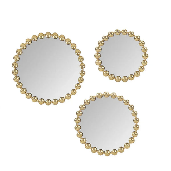 Marlowe Round Gold Wall Decor Mirror 3 Piece Set - Gifts for You 'n Me