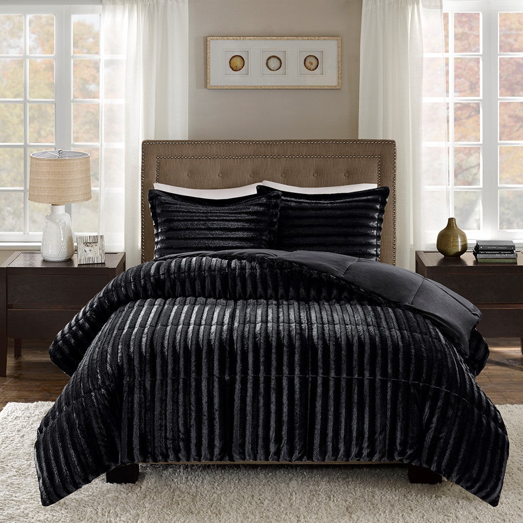 Duke Faux Fur Comforter Mini Set by Madison Park