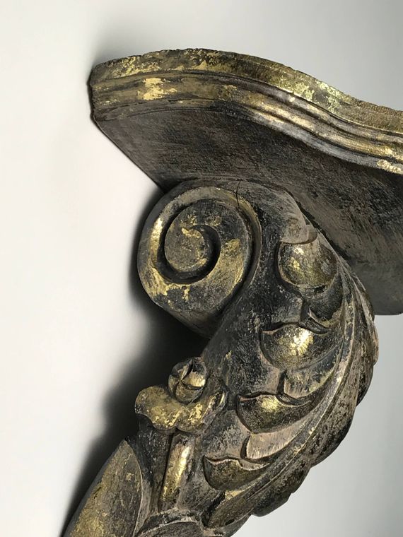 Hand-Carved Wood Acanthus Corbel Floating Wall Shelf - Gifts for You 'n Me