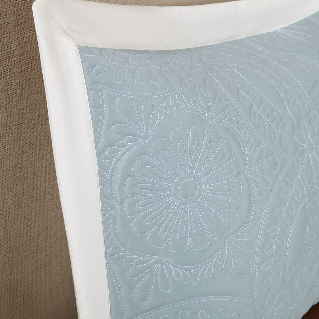 Ashbury 5 Piece Reversible Bedspread Set - Blue