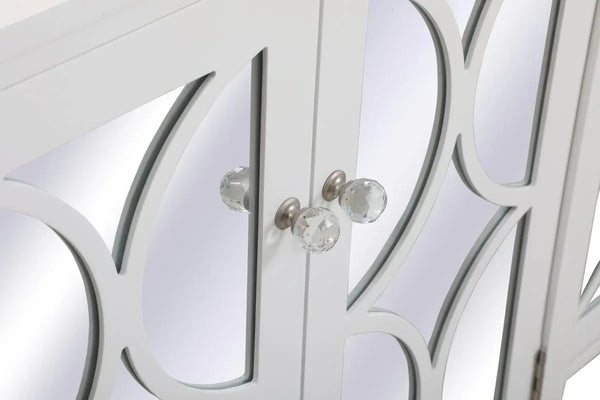 60 inch Mirrored Credenza in White - Gifts for You 'n Me
