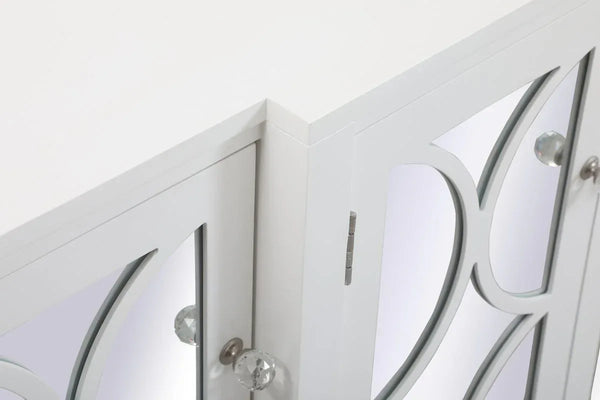 60 inch Mirrored Credenza in White - Gifts for You 'n Me