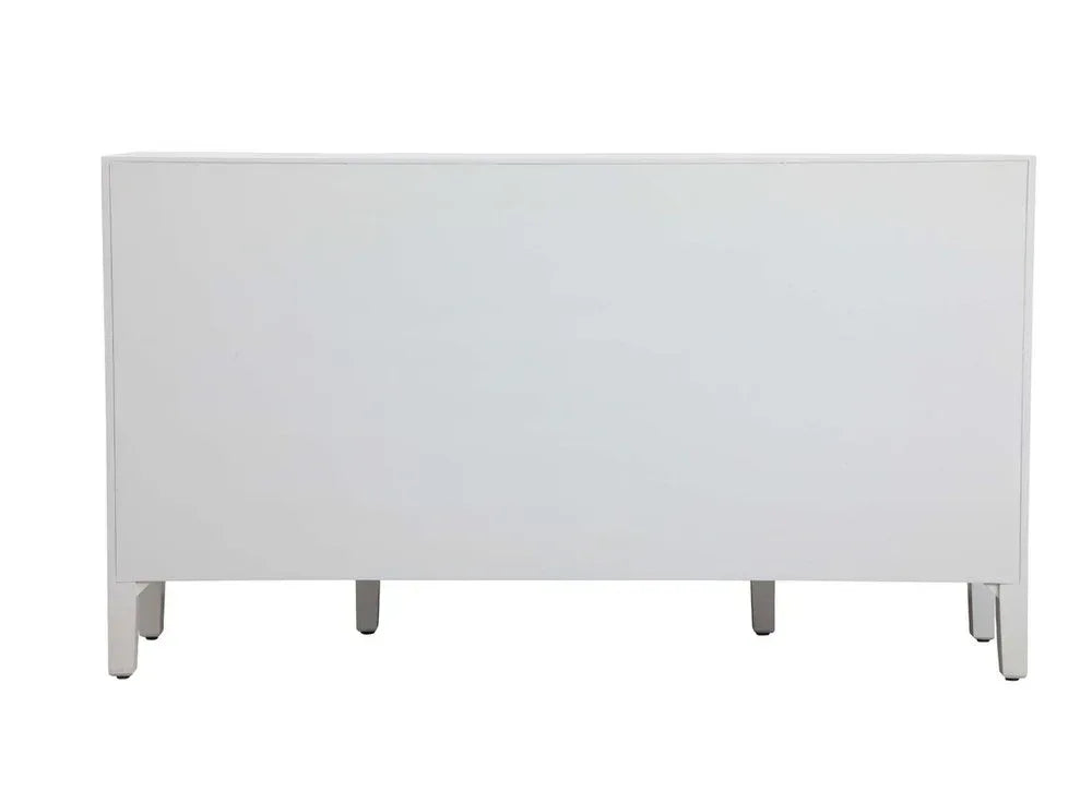 60 inch Mirrored Credenza in White - Gifts for You 'n Me