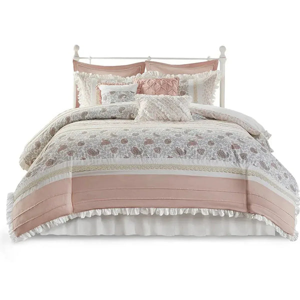 Dawn 9 Piece Cotton Percale Comforter Set by Madison Park - Gifts for You 'n Me