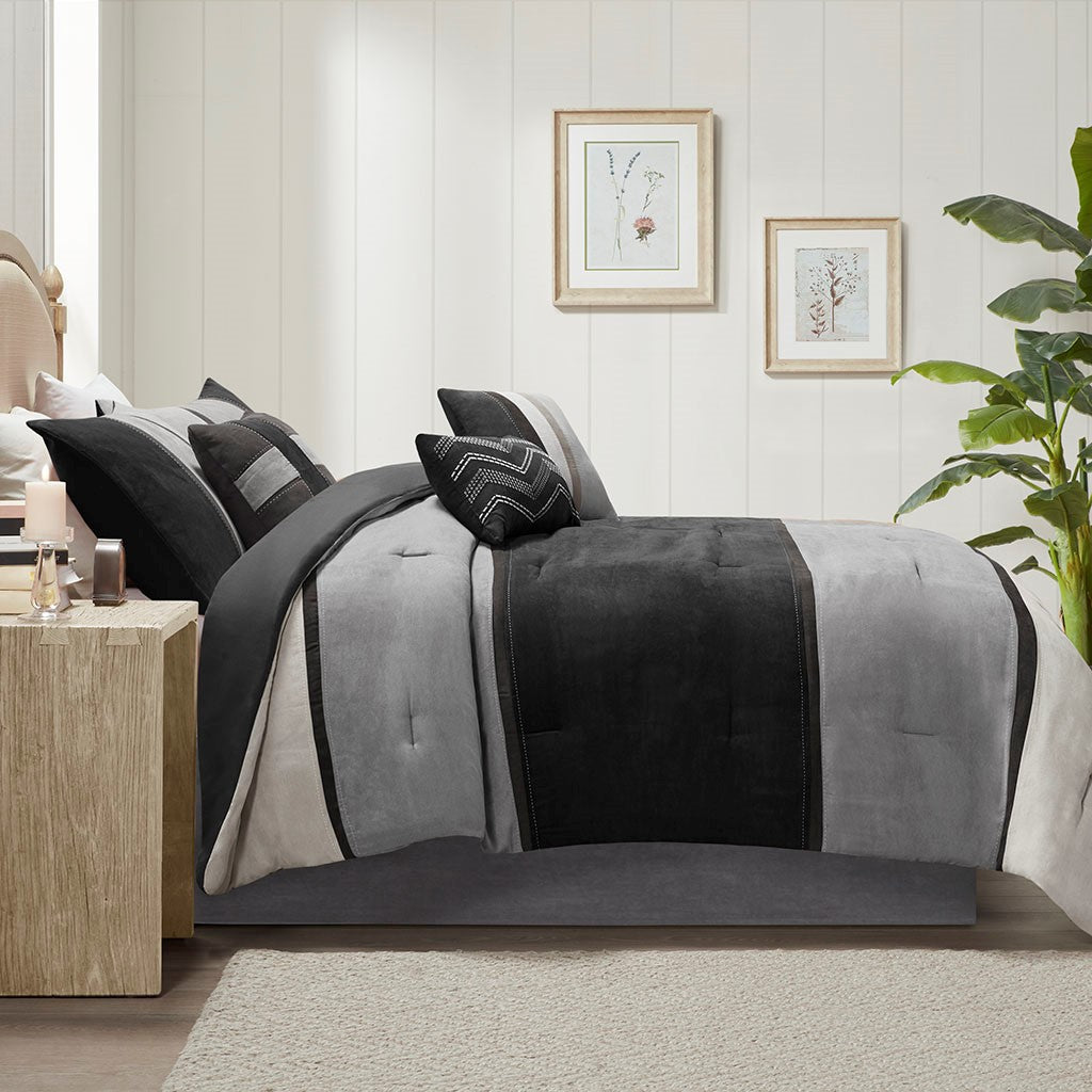 Palisades 7 Piece Faux Suede Comforter Set by Madison Park