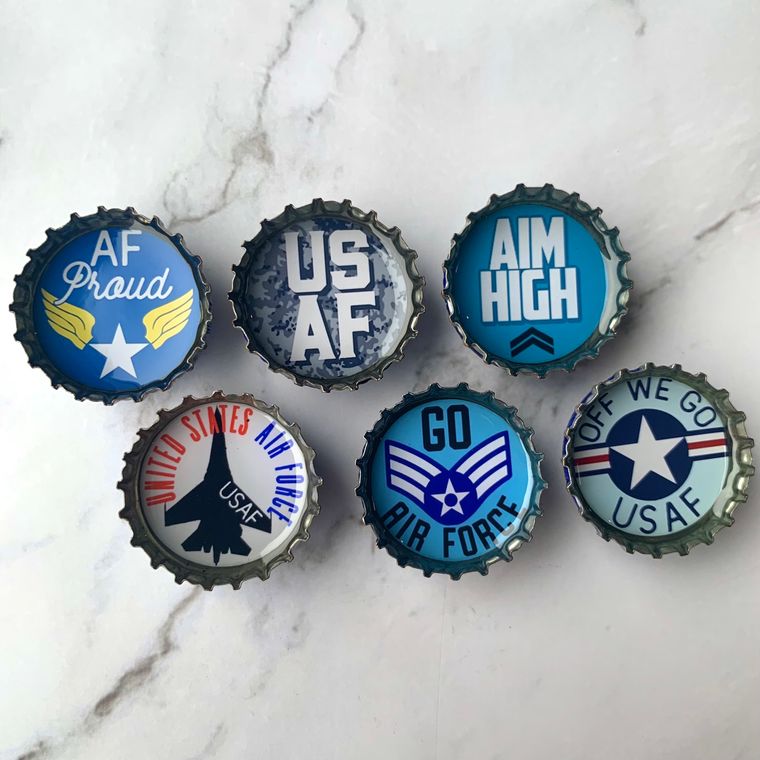 Air Force Cap Magnets - Set of 6 - Gifts for You 'n Me